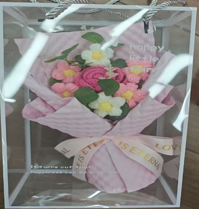 4pcs Gift set Handmade crochet Flowers gift Bouquet