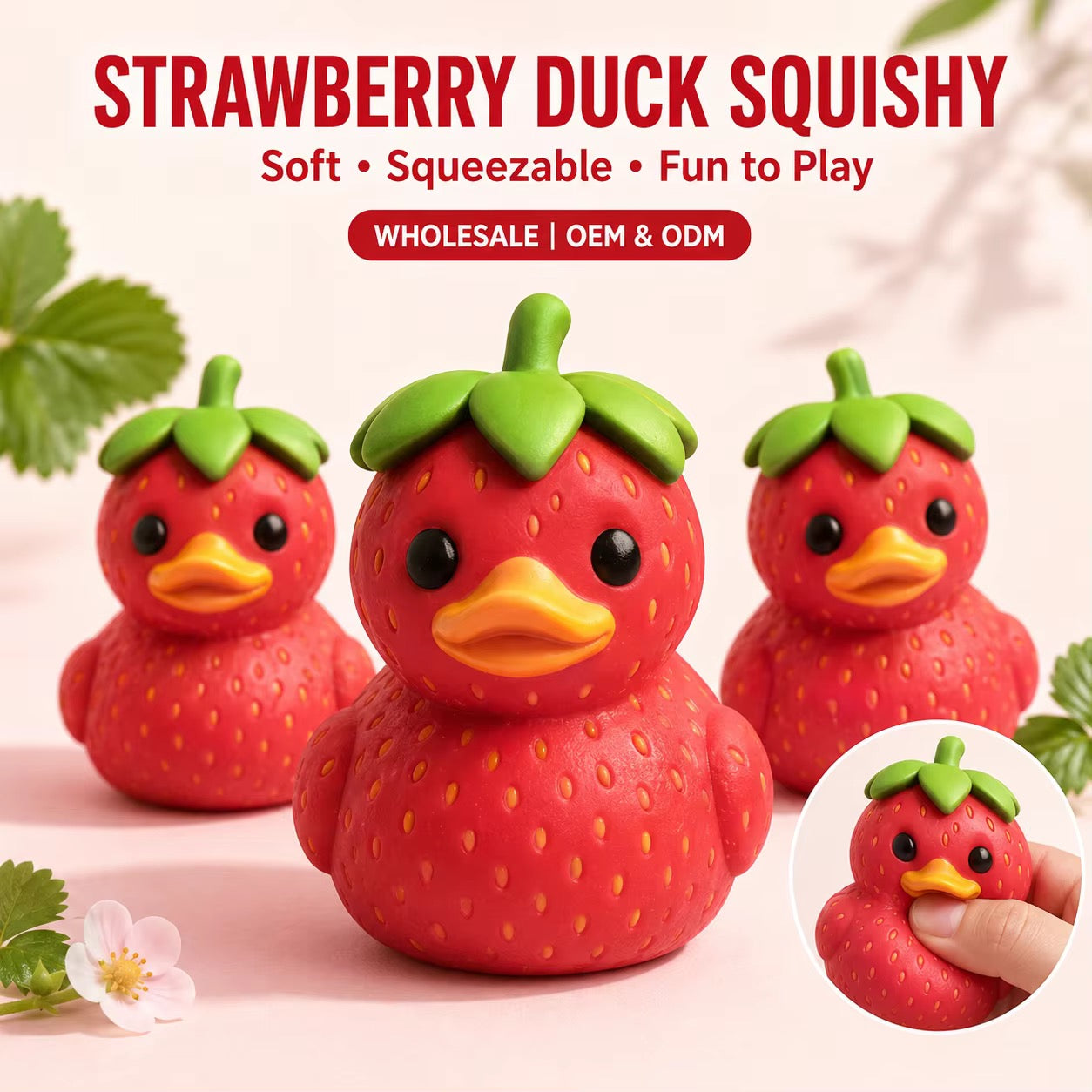 6pcs strawberry duck