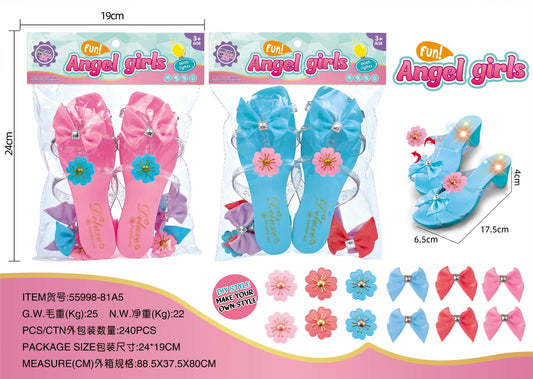 Light UP Shoes Pink/Pink Blue 2-color Accessories Set