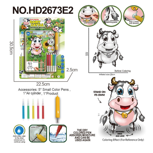 DIY Hand-painted Cow with Gas Pump