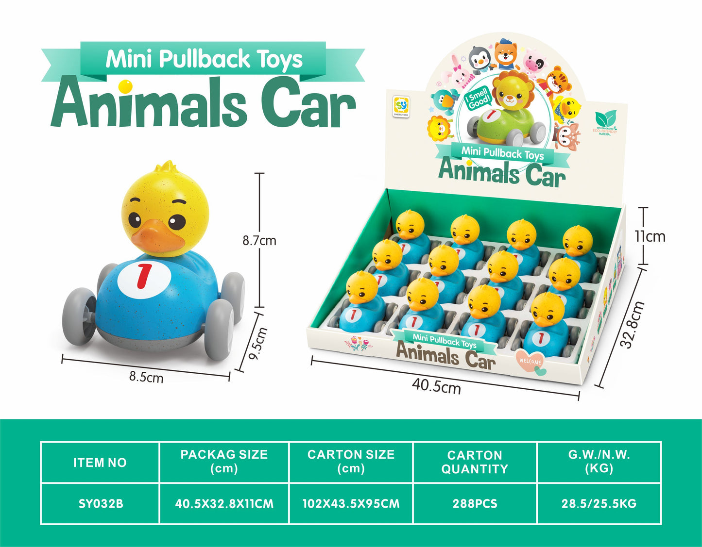 Pullback animal cars BLUE.