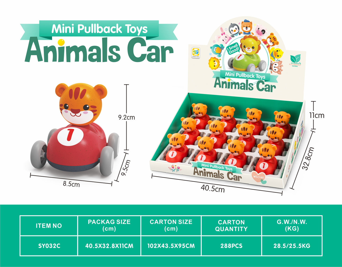 Pullback animal cars RED