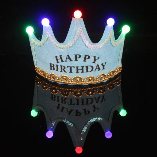 High Quality Pink Crown LED Light Birthday Party Hat Birthday Hat Party Birthday Hat For Boy Girl Adult