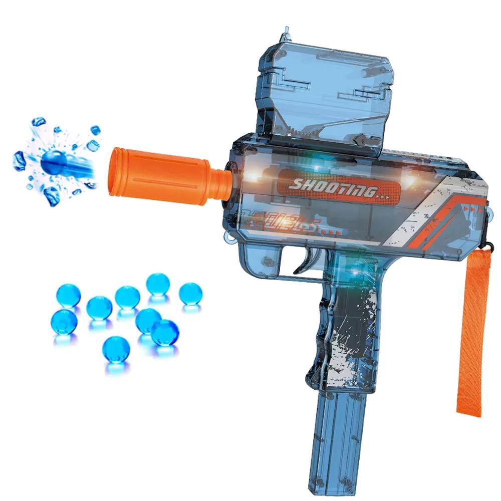 Transparent type with light type Uzi electric toy gun