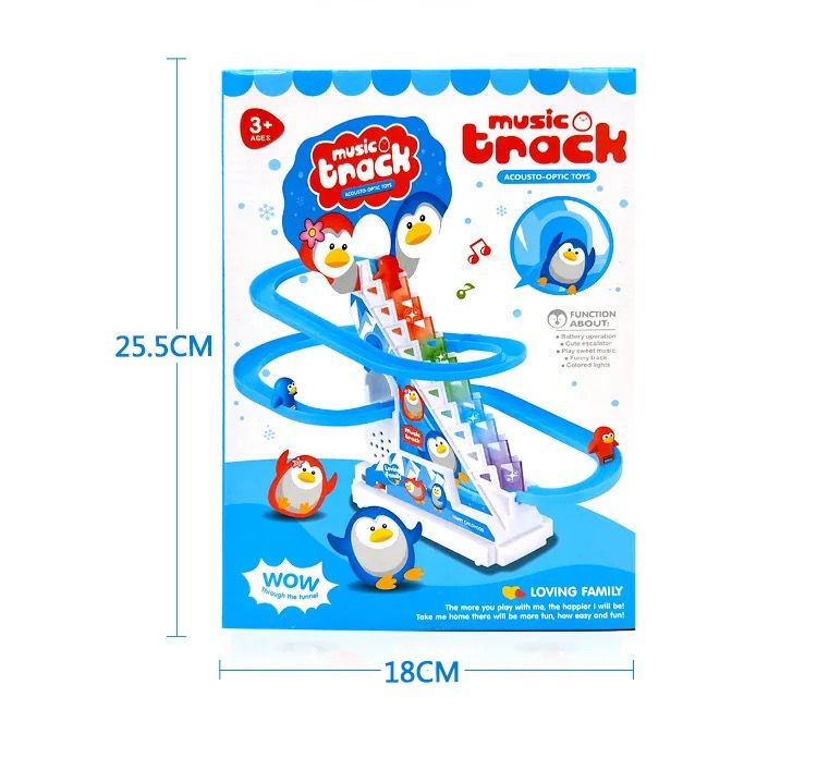 PENGUIN TRACK SET W/LIGHT&MUSIC P.BX