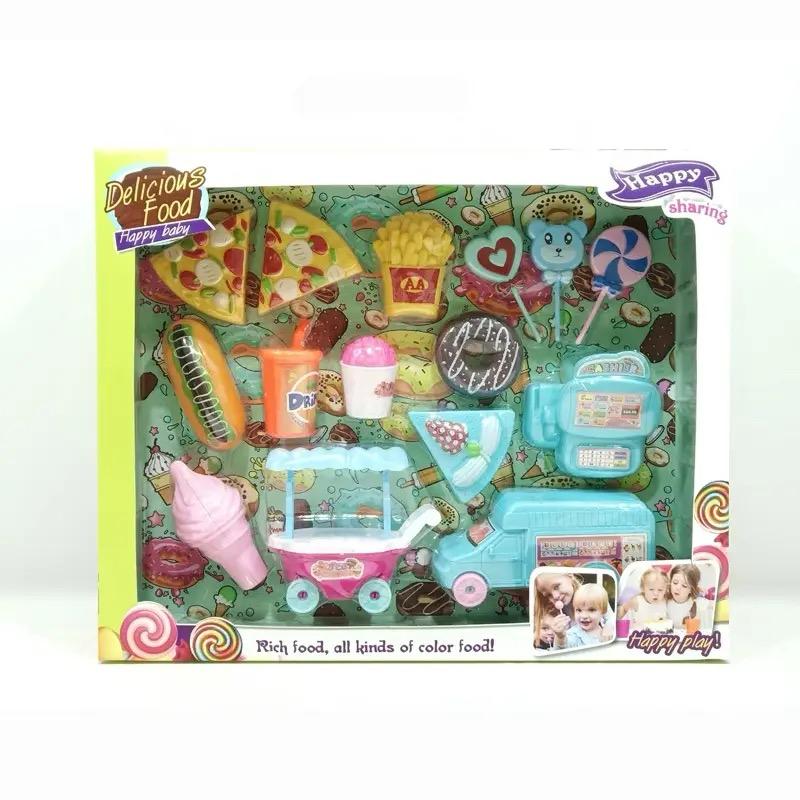 Pizza Cake Ice Cream Cart Play House Set DN7601-2T