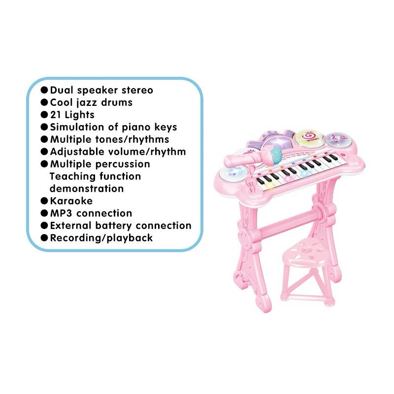 Drum piano 24 keys with microphone + stool