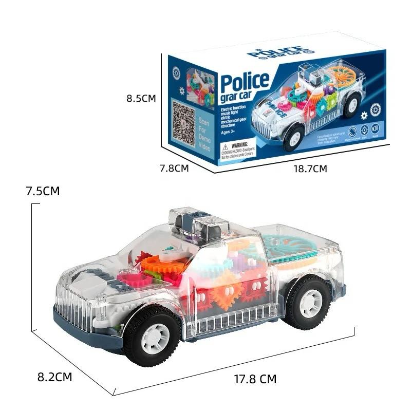 Electric Universal Light Music Transparent Gear Police Car