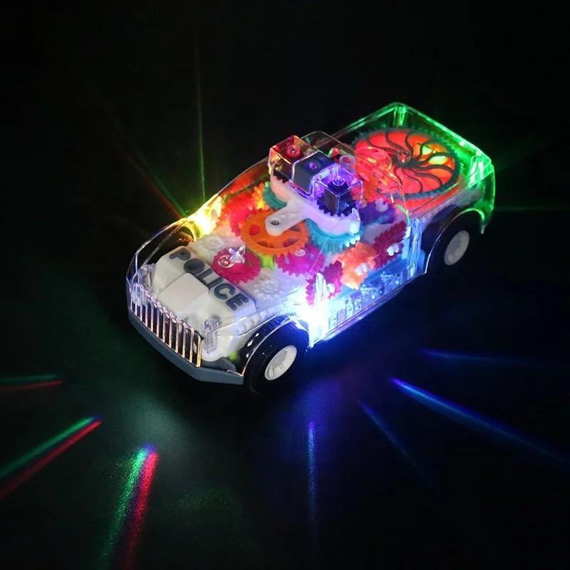 Electric Universal Light Music Transparent Gear Police Car