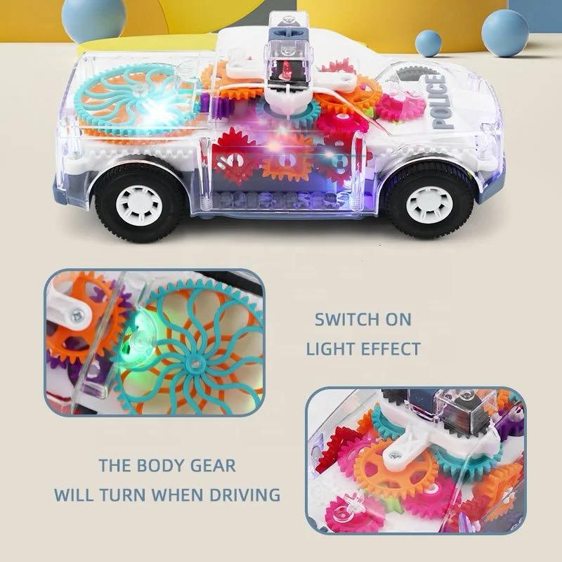 Electric Universal Light Music Transparent Gear Police Car