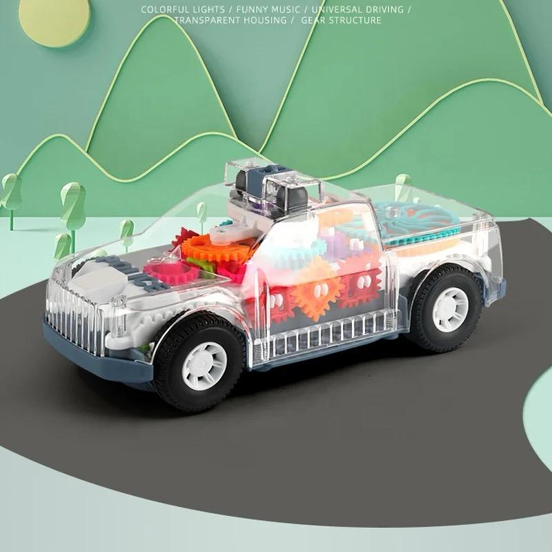 Electric Universal Light Music Transparent Gear Police Car