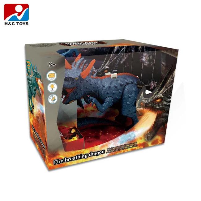 Remote control fire-breathing dragon with projection light and sound window box 60154