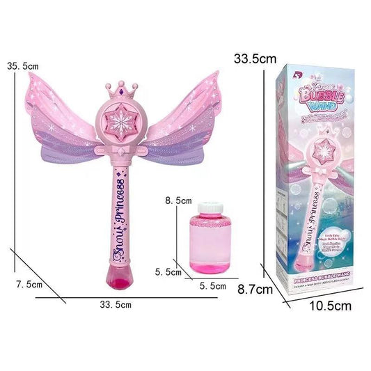 Six-pointed star snowflake bubble magic wand with light and music, 3*AA 8603