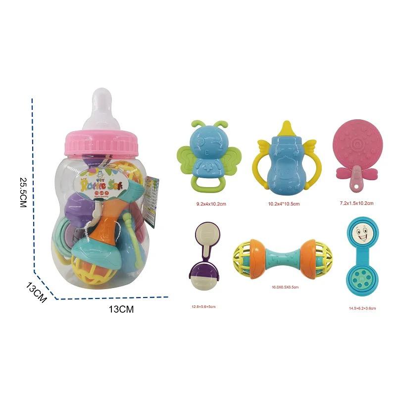 11-piece hand-cranked baby bottle set including 7 teether plastic bottles MBX079