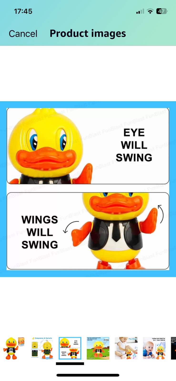 Electric Dancing Duck Toy – toy, wholesale (view 7)