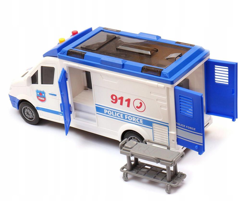 Inertia police car with lights, sounds and door opening
