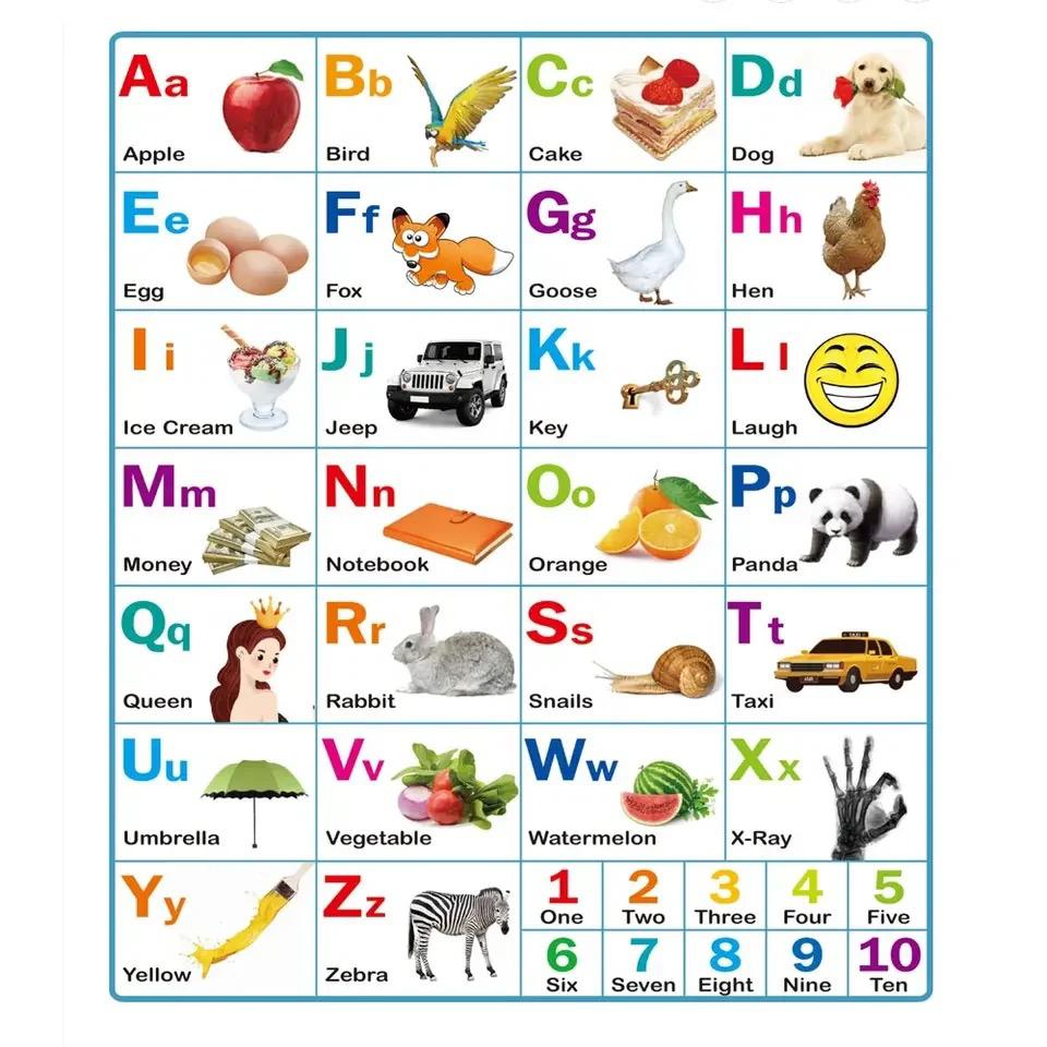 ENGLISH ALPHABET WORDS LEARNING MUSIC WALL MAP CARPET