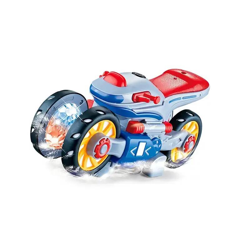 Electric universal light music rotating motorcycle