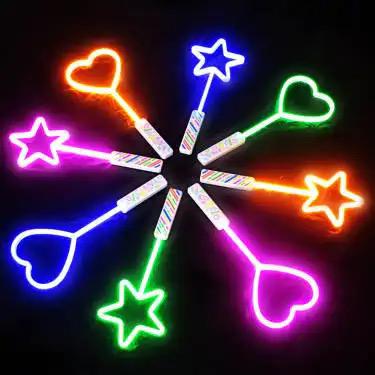 Five-pointed star neon solid color flash stick