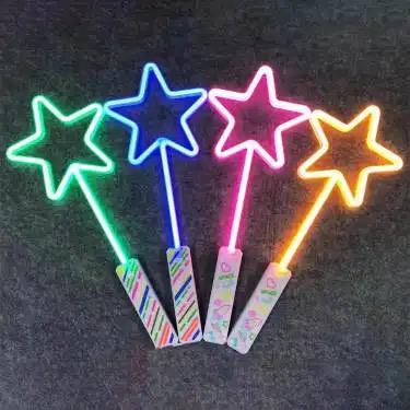 Five-pointed star neon solid color flash stick