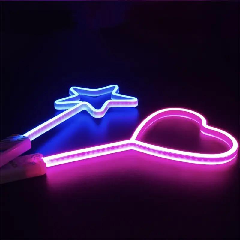 Heart neon solid color flash stick