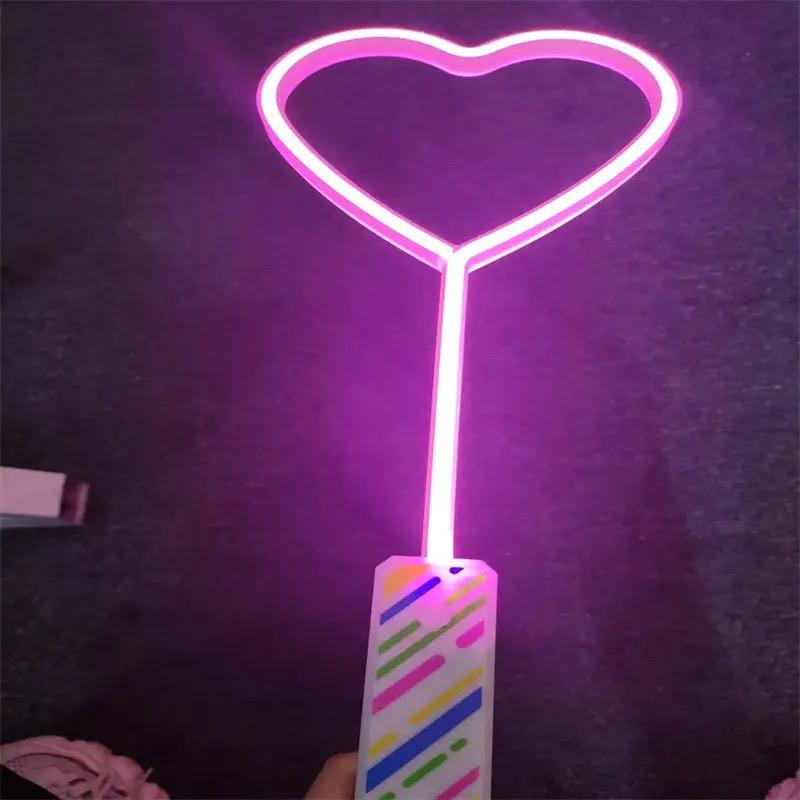 Heart neon solid color flash stick