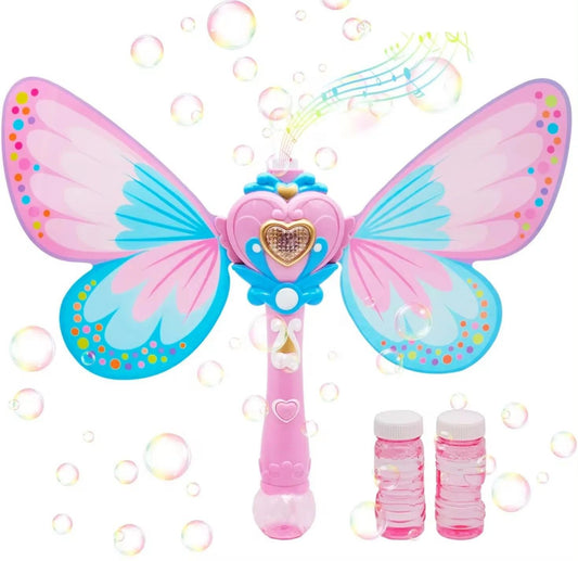 Fully automatic bubble magic wand with wings