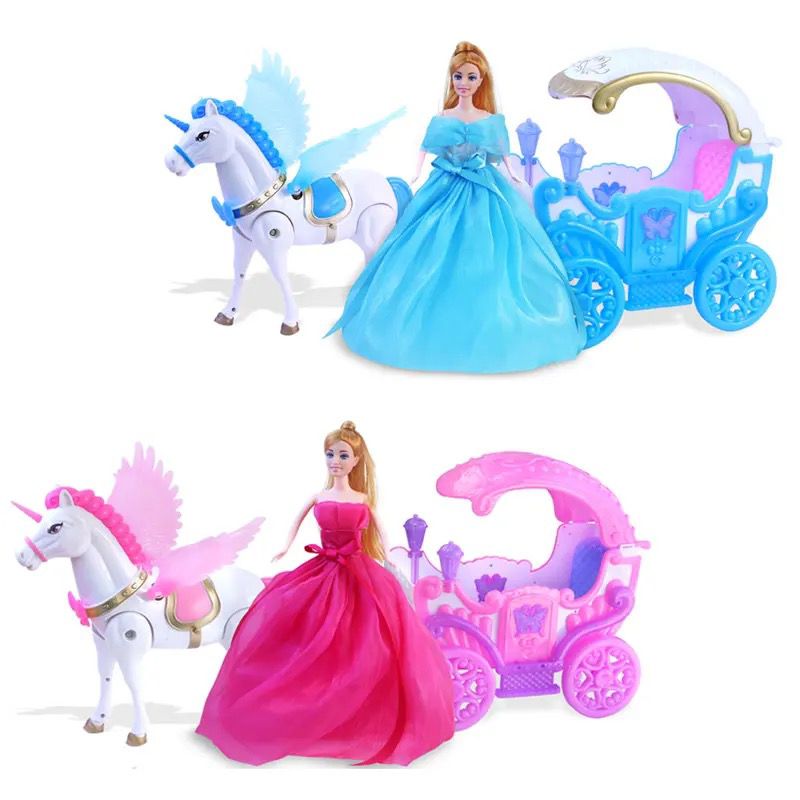 Electric Pegasus with music wings swing + evening dress 11.5 inch princess