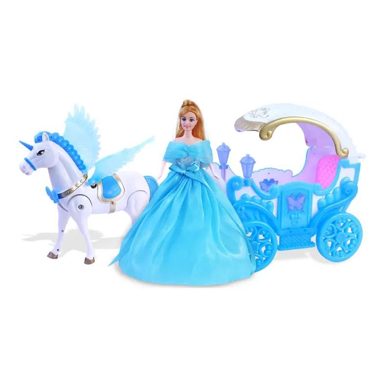 Electric Pegasus with music wings swing + evening dress 11.5 inch princess