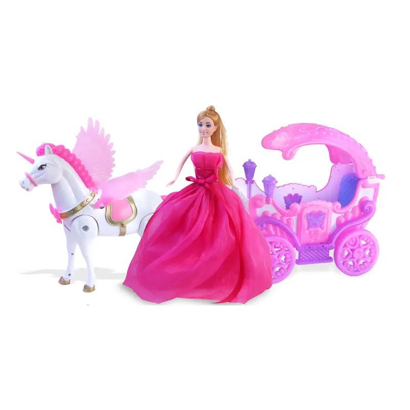 Electric Pegasus with music wings swing + evening dress 11.5 inch princess