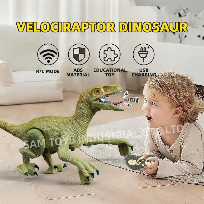 Four-way remote control crawling dinosaur (2.4G) with battery