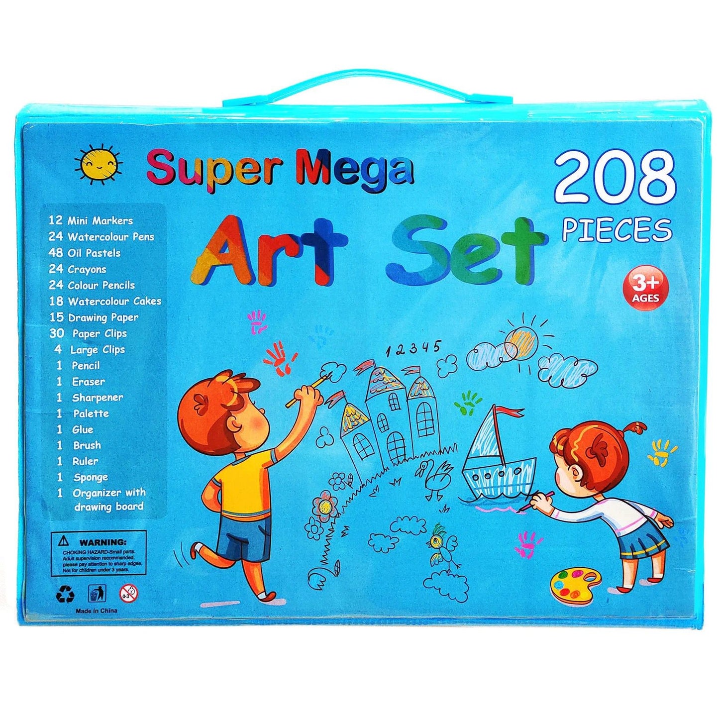 208-piece set with drawing board