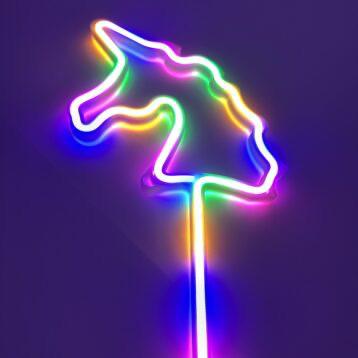Rainbow Unicorn neon solid color flash stick