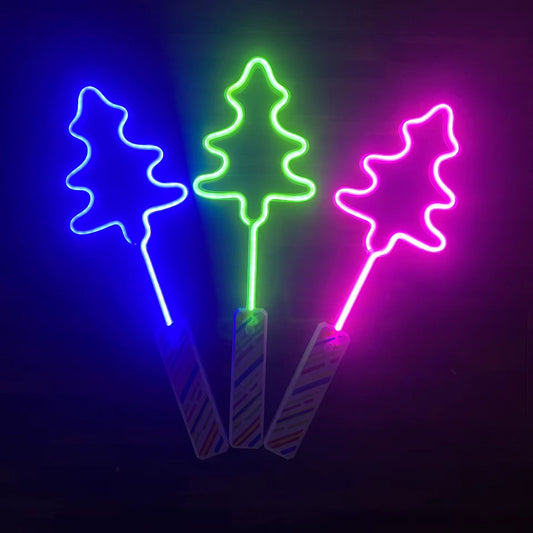 Christmas tree neon solid color flash stick