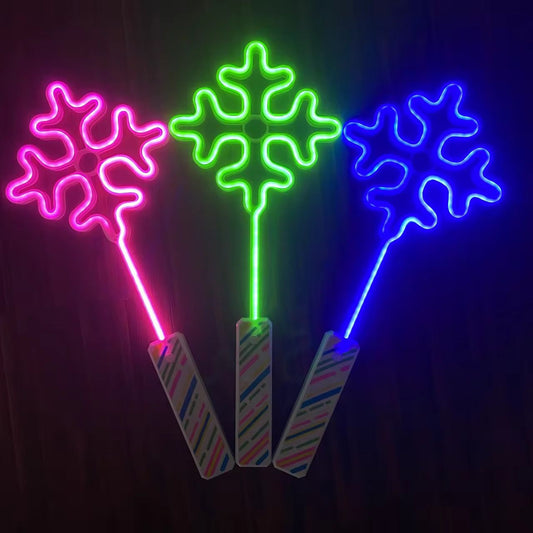 rainbow Christmas snowflake neon solid color flash stick