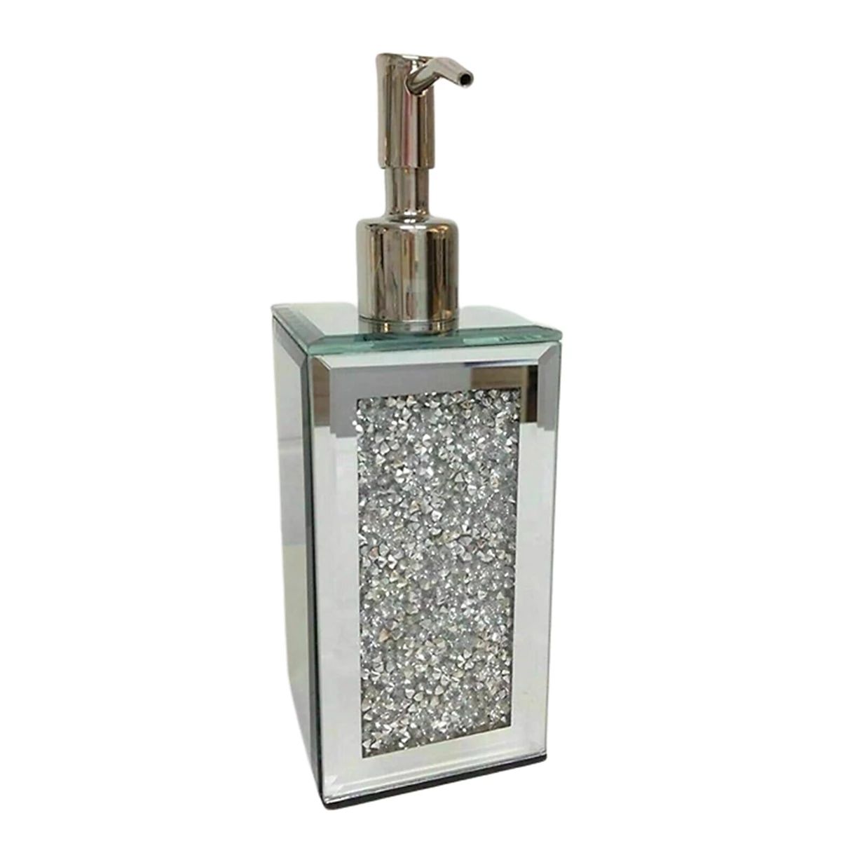 Soap Dispenser Dimond Mirrored crushed crystal (Silver)