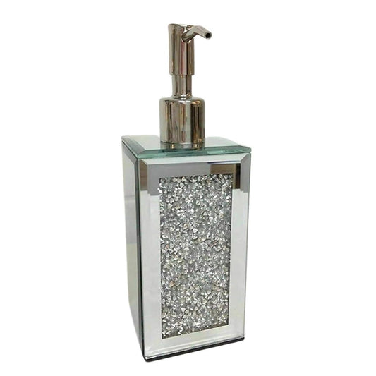Soap Dispenser Dimond Mirrored crushed crystal (Silver)