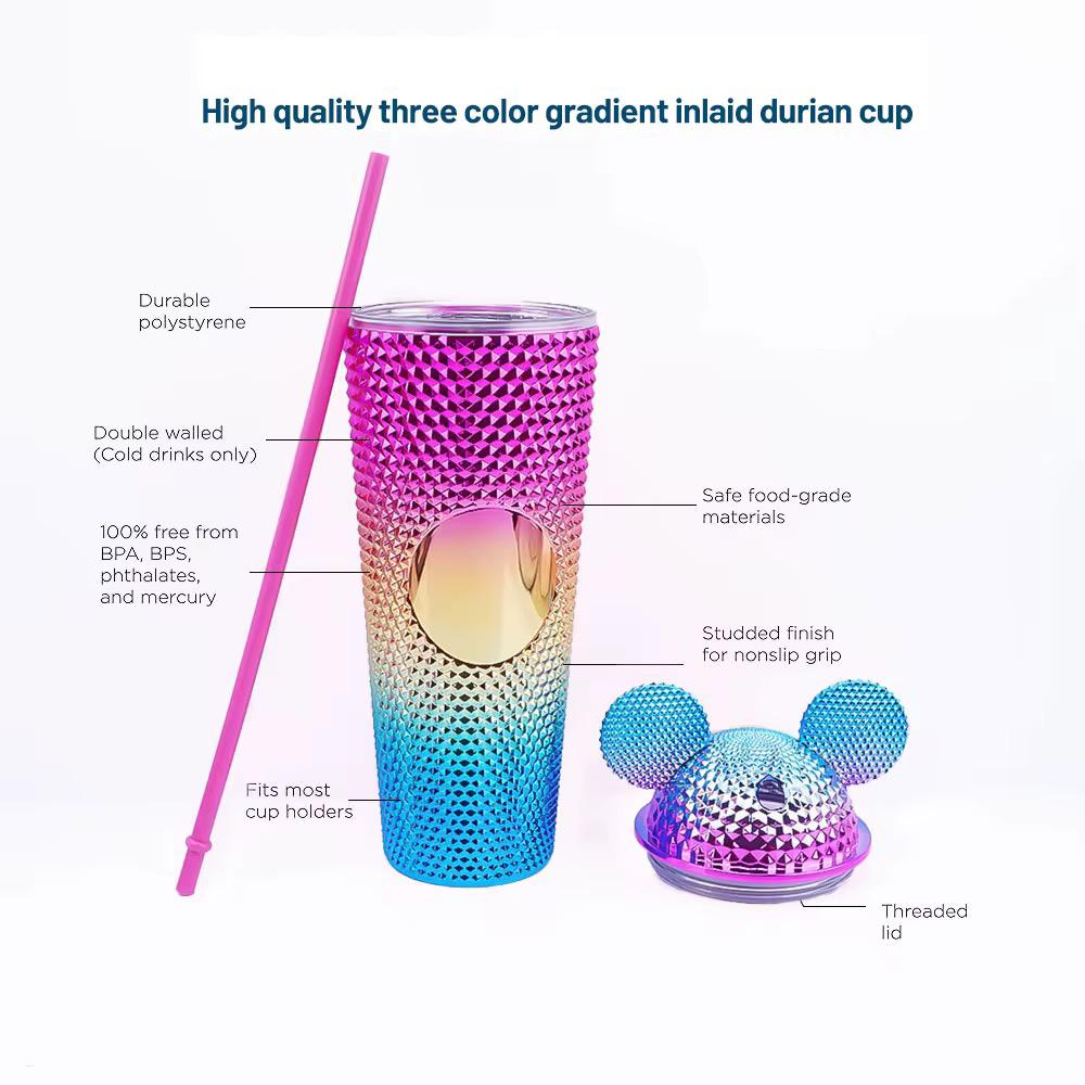 650ml Electroplated Durian Mickey Mouse Lid Electroplated Durian Cup