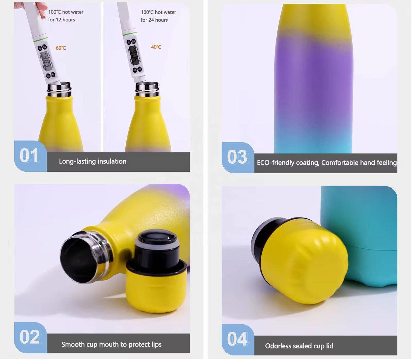 500ml water bottle stainless steel double wall vacuum flasks