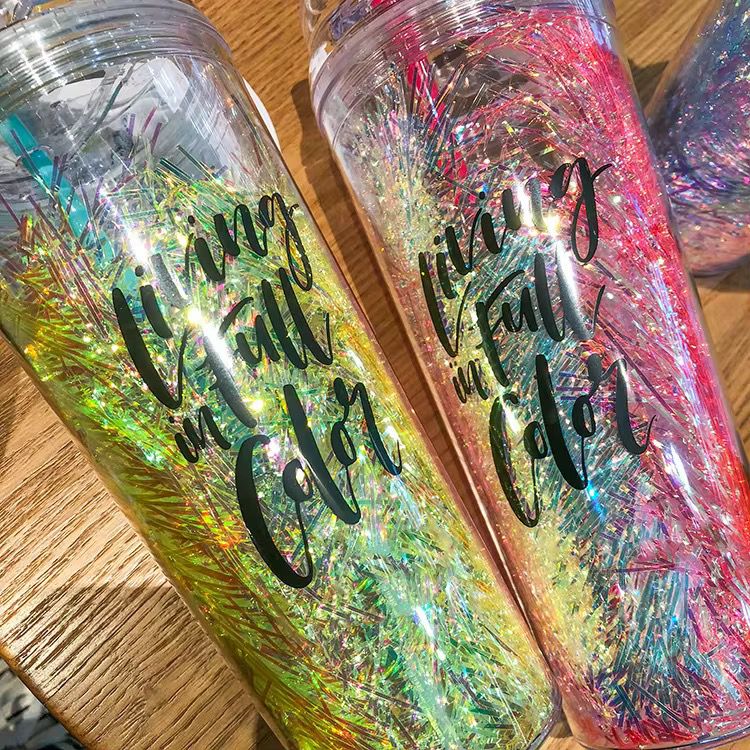 650ML Plastic Flip Cap Printed + Silk Floral Design