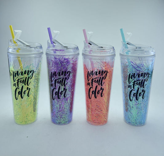 650ML Plastic Flip Cap Printed + Silk Floral Design