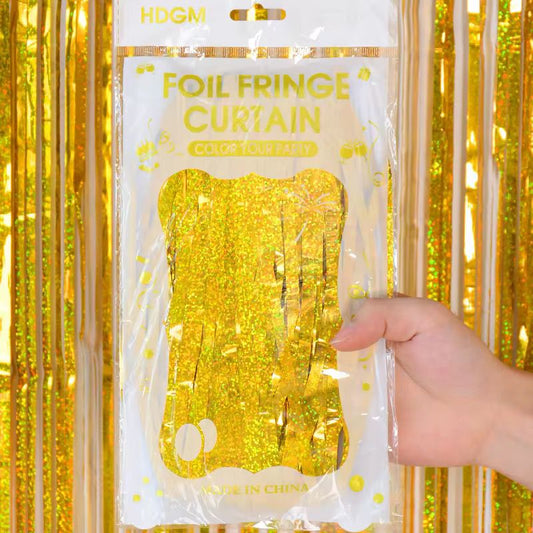 Laser-cut straight-fiber rain curtain color mixing