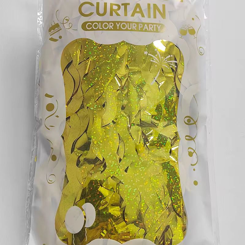 Laser-cut straight-fiber rain curtain color mixing