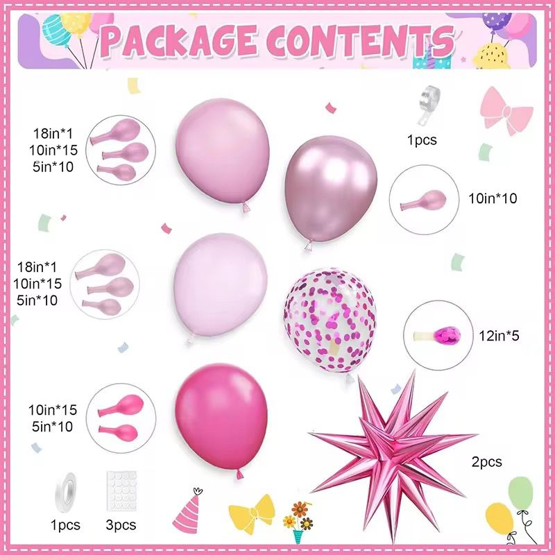 Birthday balloon full set pink/blue