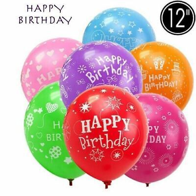 English birthday printed balloons, 6pcs/card, mixed colors