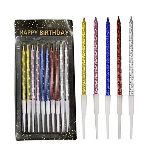 20pcs 10 spiral candles, mixed colors