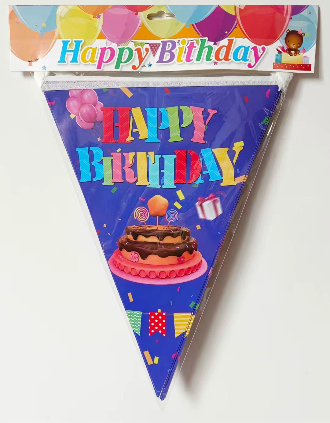12pack English birthday pennant mix