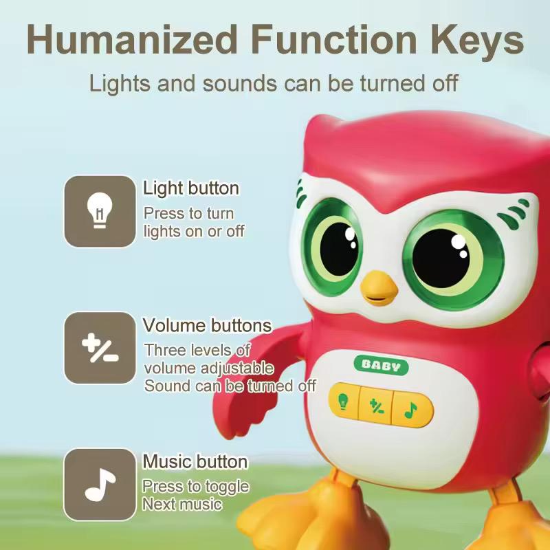 Electric toy, electric animal, dancing owl with buttons
