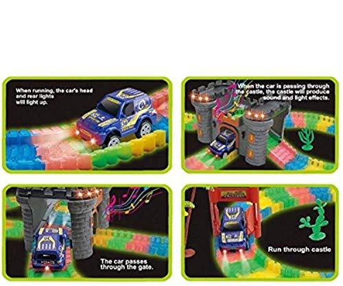 Electric building block track car (glow-in-the-dark version) 158 pieces