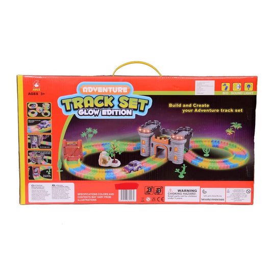 Electric building block track car (glow-in-the-dark version) 158 pieces